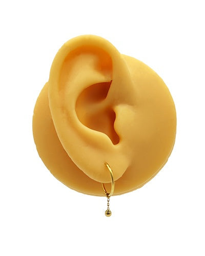 Créoles 14 mm chainete boule or jaune 750