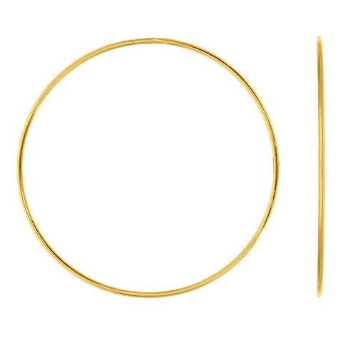 Créoles fines 60 mm or jaune 750