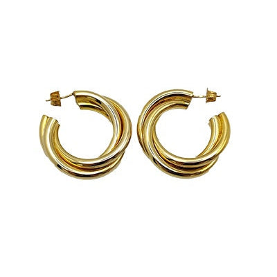 Créoles anneaux entrelacés 27 mm or jaune 750 Orest