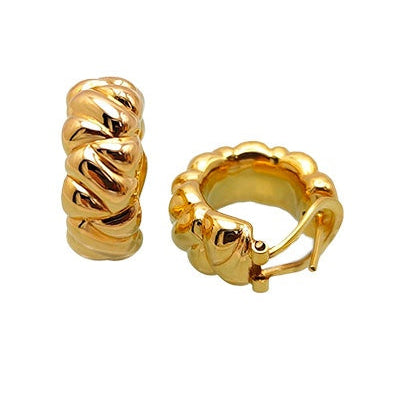 Créoles Brioche 21 mm or jaune 750