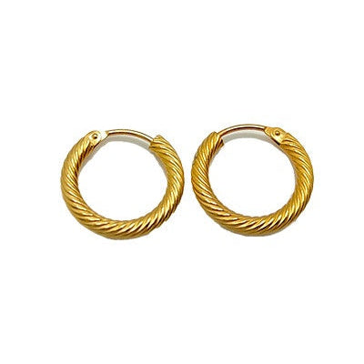 Créoles torsade 16 mm or jaune 750