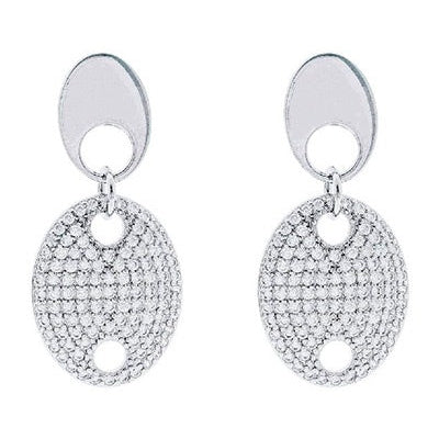 Boucles d'oreilles grain de café zircons argent 925