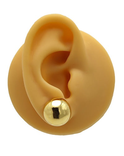 Boucles d'oreilles demi-boule 15 mm or jaune 750