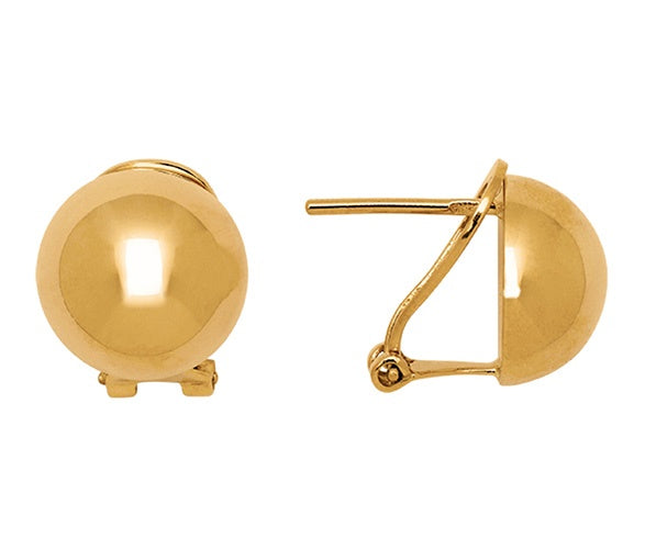 Boucles d'oreilles demi-boule 17 mm or jaune 750