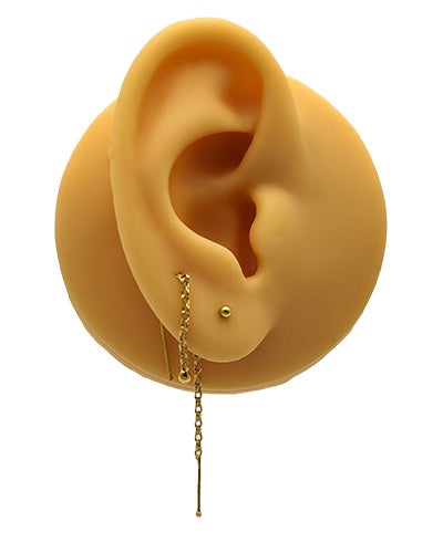 Boucles d'oreilles traversantes or jaune 750