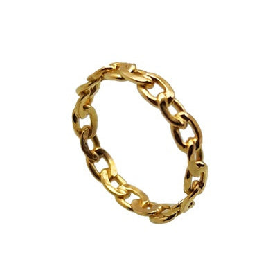 Bague chaine 3,5 mm or jaune 750