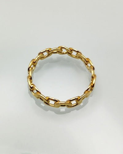 Bague chaine 3,5 mm or jaune 750