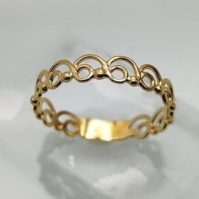 Bague motif fantaisie 4 mm or jaune 750