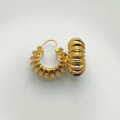 Créoles Godrons or jaune 750