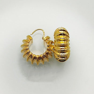 Créoles Godrons or jaune 750