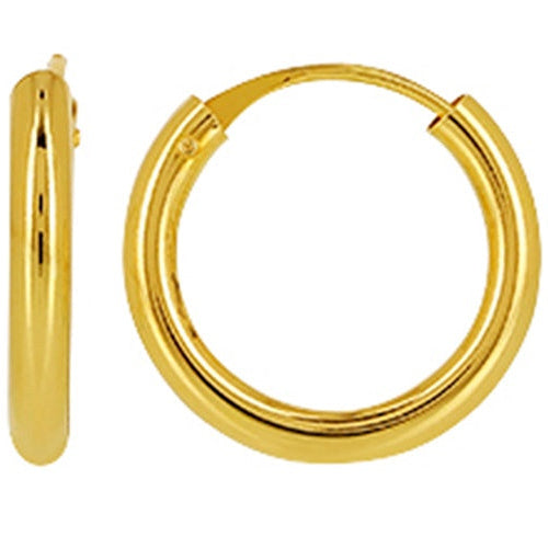 Créoles larges 25 mm or jaune 750