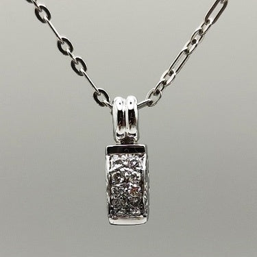 Pendentif pavé diamants or blanc 750