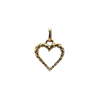 Pendentif coeur torsadé or jaune 750