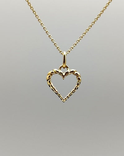 Pendentif coeur torsadé or jaune 750