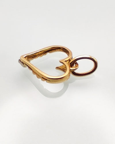 Pendentif coeur torsadé diamant or jaune 750