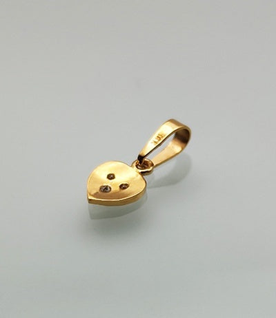 Petit pendentif coeur diamants or jaune 750