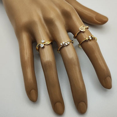 Petite bague coeur diamants or jaune 750