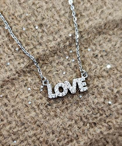 Collier Love zirconiums argent 925
