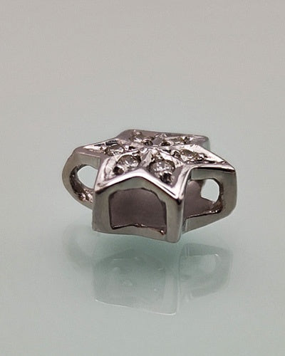 Pendentif étoile diamants or blanc 750