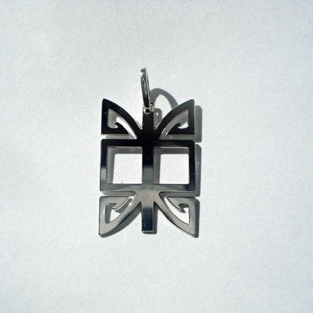 Pendentif Ethnique or blanc 750
