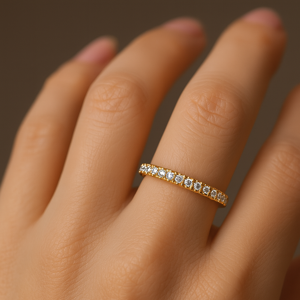 Alliance diamants tour complet or jaune 750