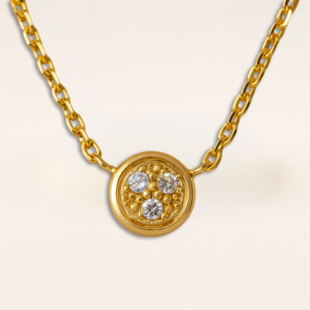 Collier rond diamants or jaune 750