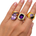 Bague or jaune 750 améthyste naturelle 7,76 carats poids 9,50g joaillerie