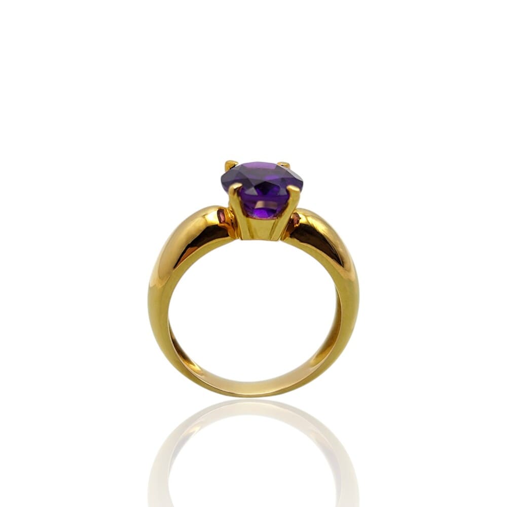 Bague améthyste ovale or jaune 750 Orest