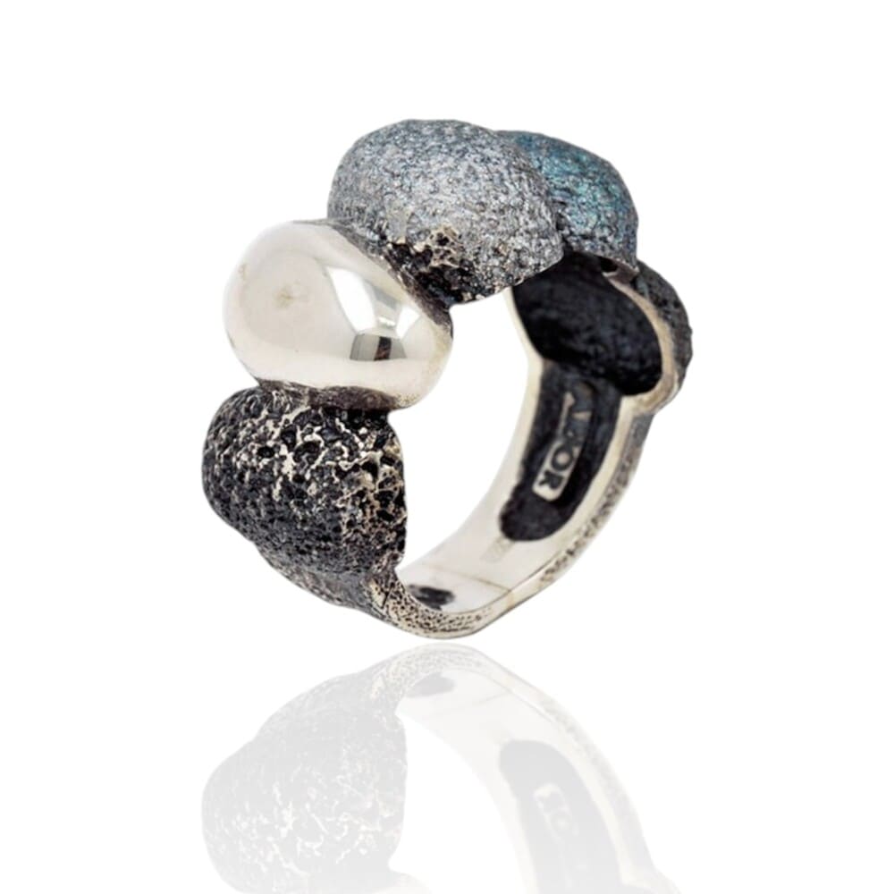 Arior Concept Ring in 925 silver-grey enamel