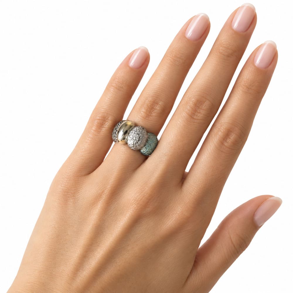 Bague Concept émaux gris argent 925 Arior