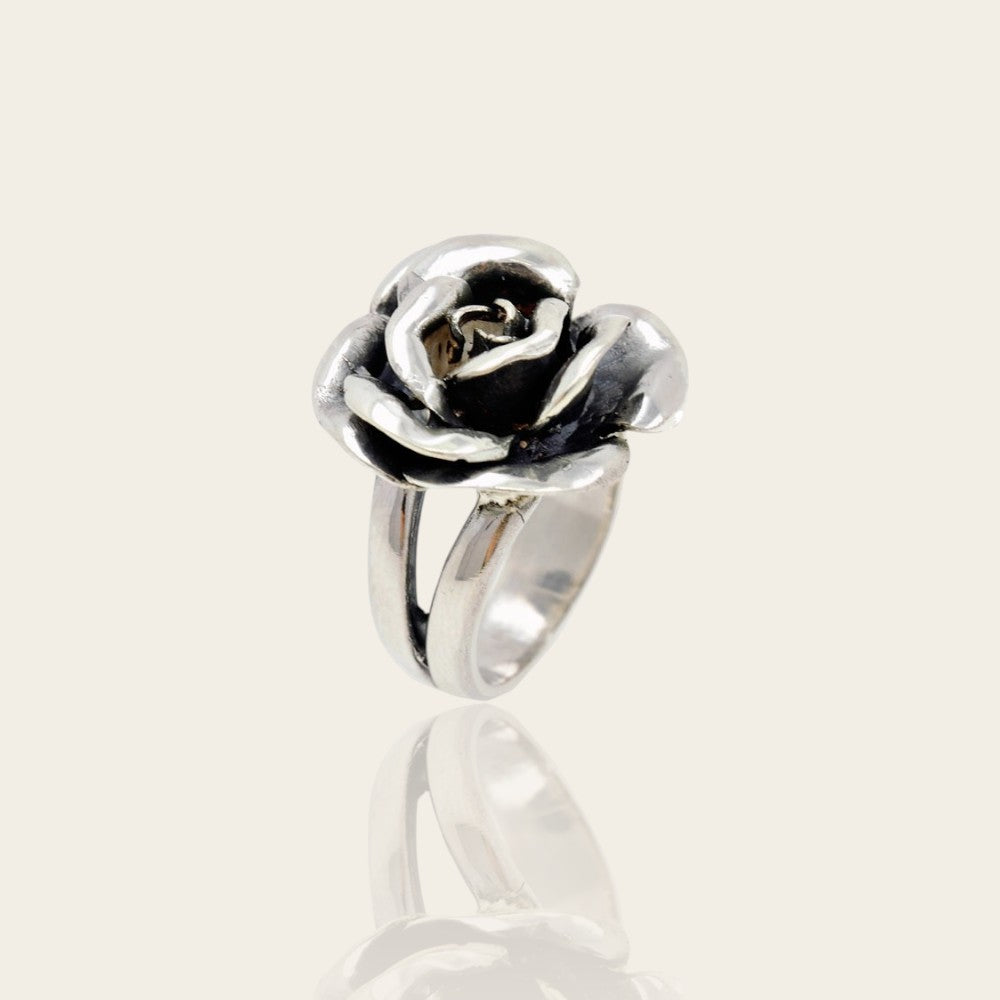 Grande bague Rose argent massif XL Arior