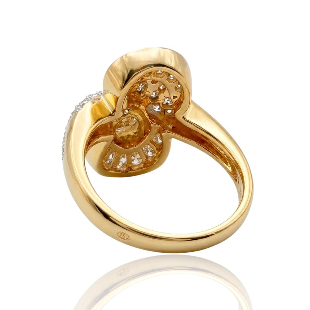 Bague diamants baguette deux ors 750