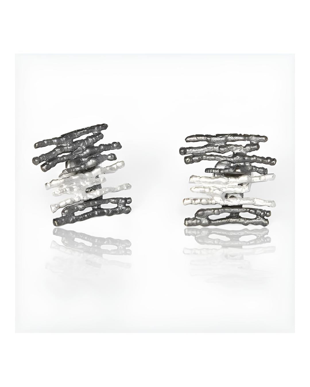 Boucles d'oreilles Diluvi Oxid argent 925 Arior