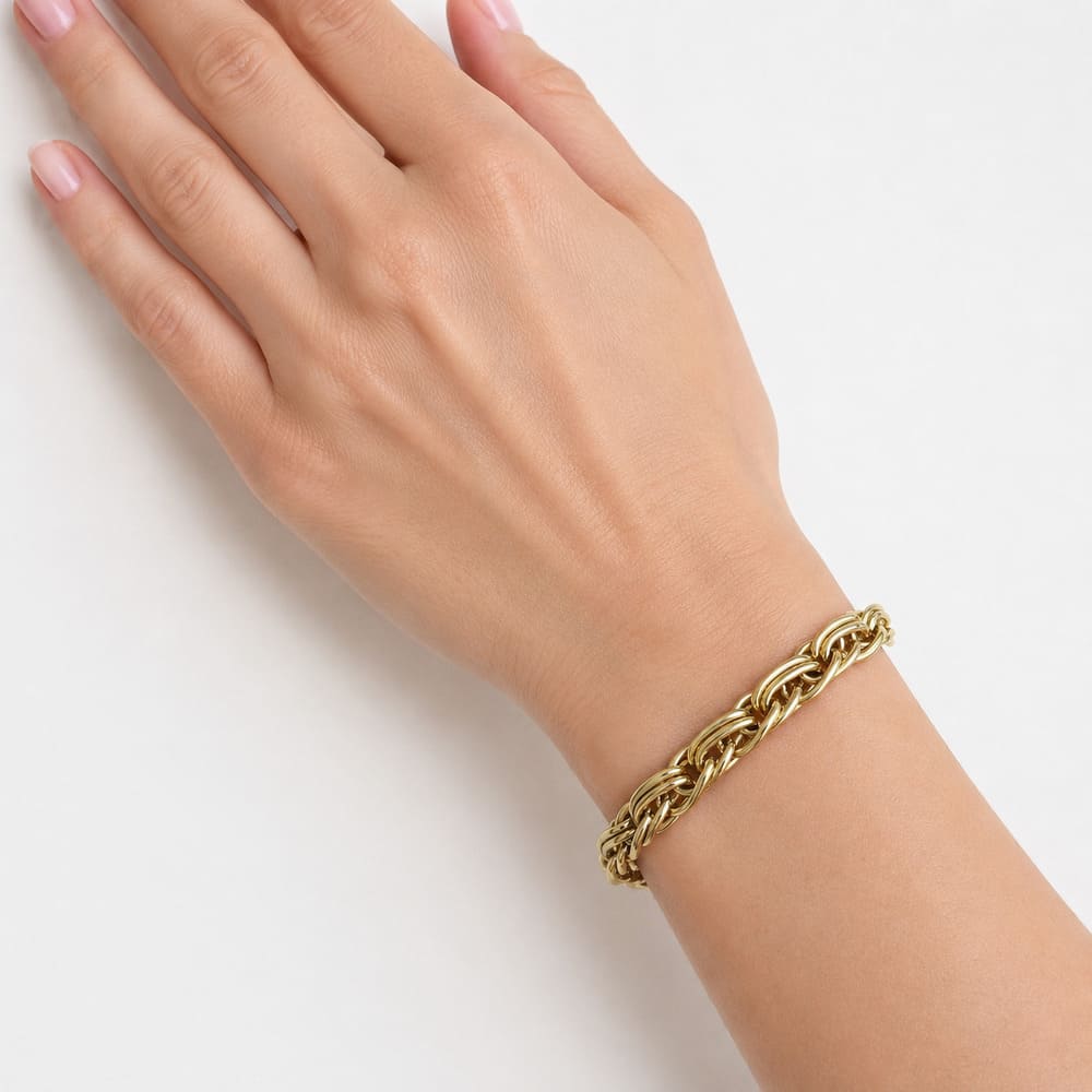 Bracelet anneaux ovales or jaune 750 Caplain