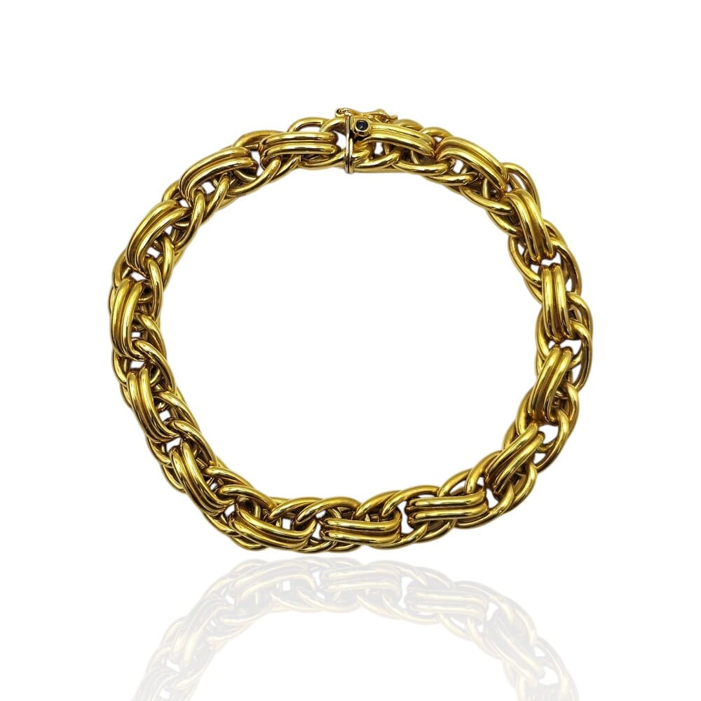Bracelet anneaux ovales or jaune 750 Caplain