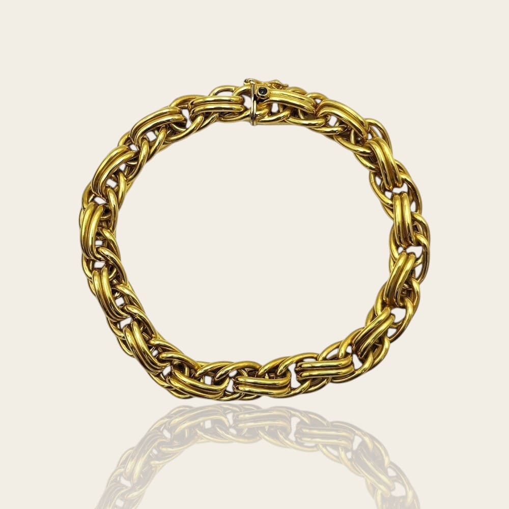 Bracelet anneaux ovales or jaune 750 Caplain