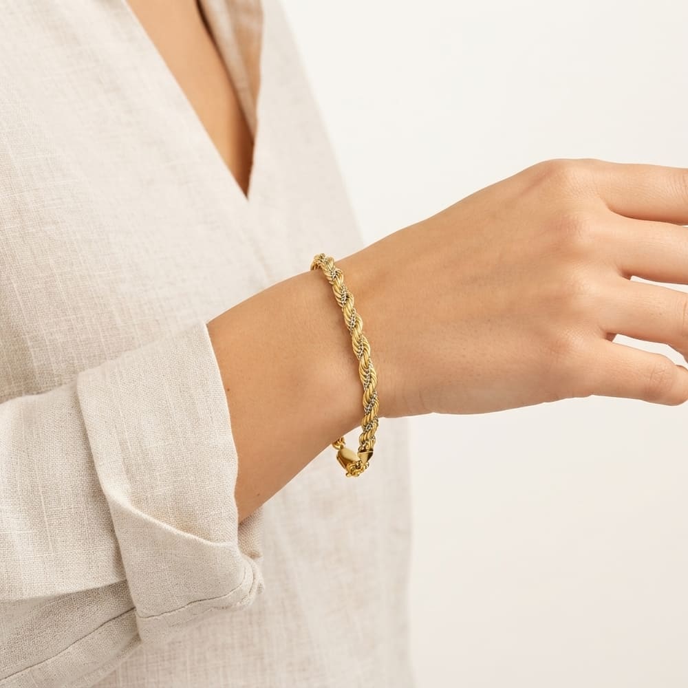 Bracelet torsadé 2 ors 750