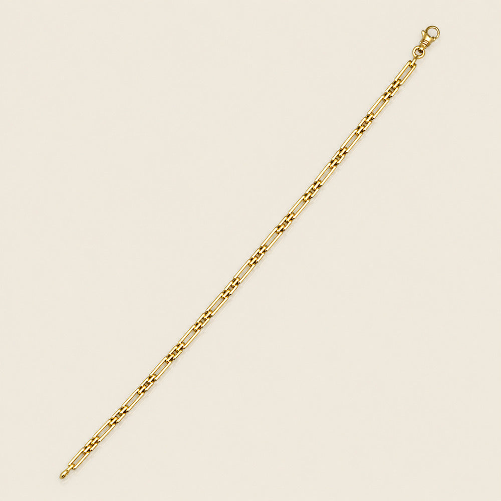 Bracelet grain de riz 3 mm or jaune 750 Caplain