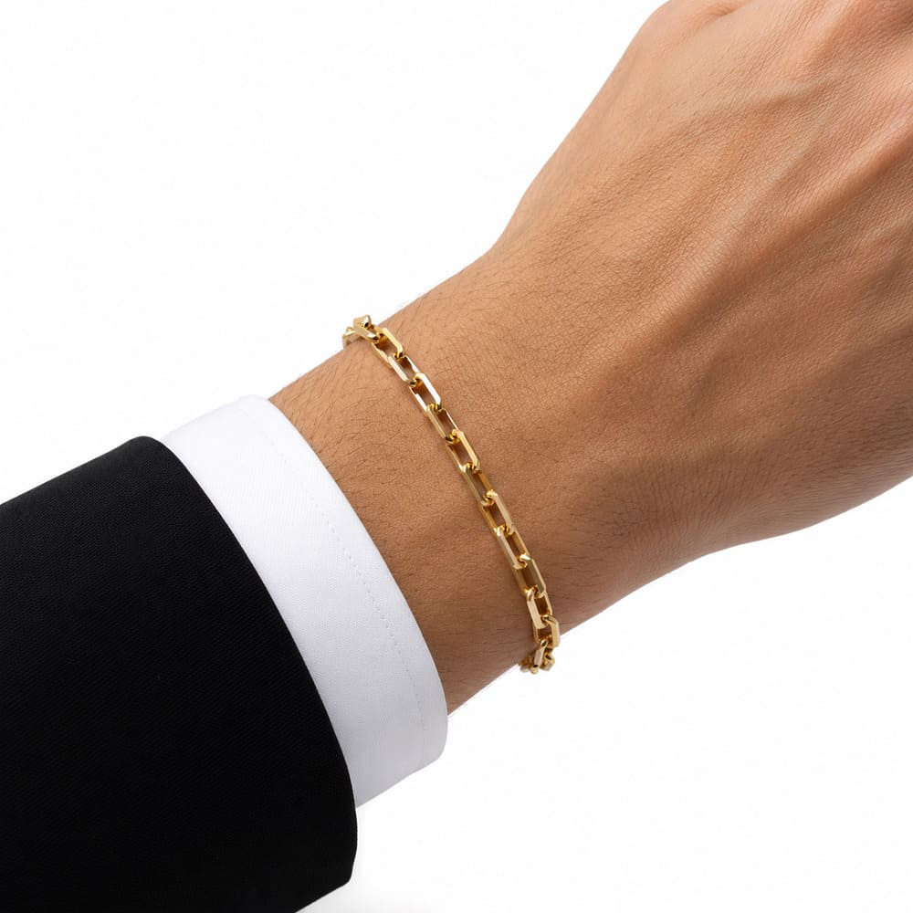 Bracelet forçat or jaune 750 Caplain
