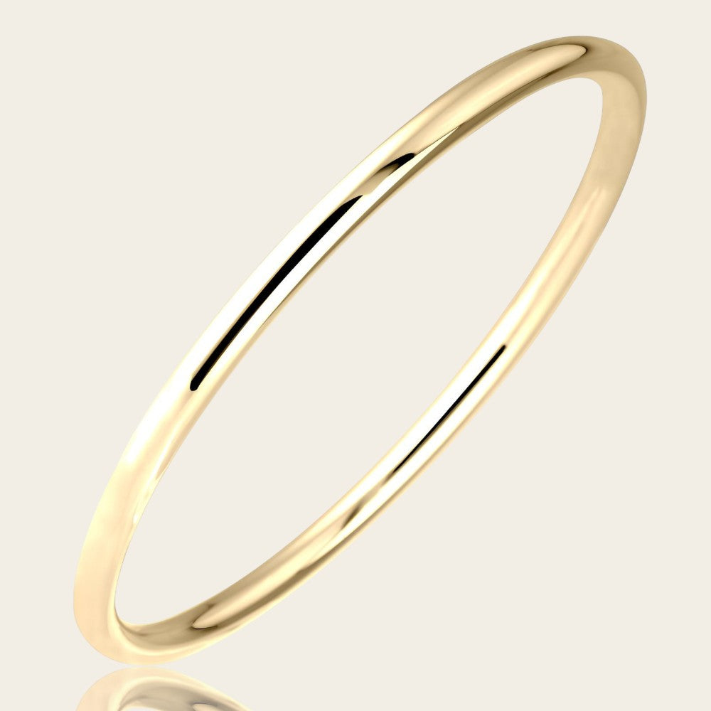 Bracelet jonc fil rond 3 mm or jaune 750