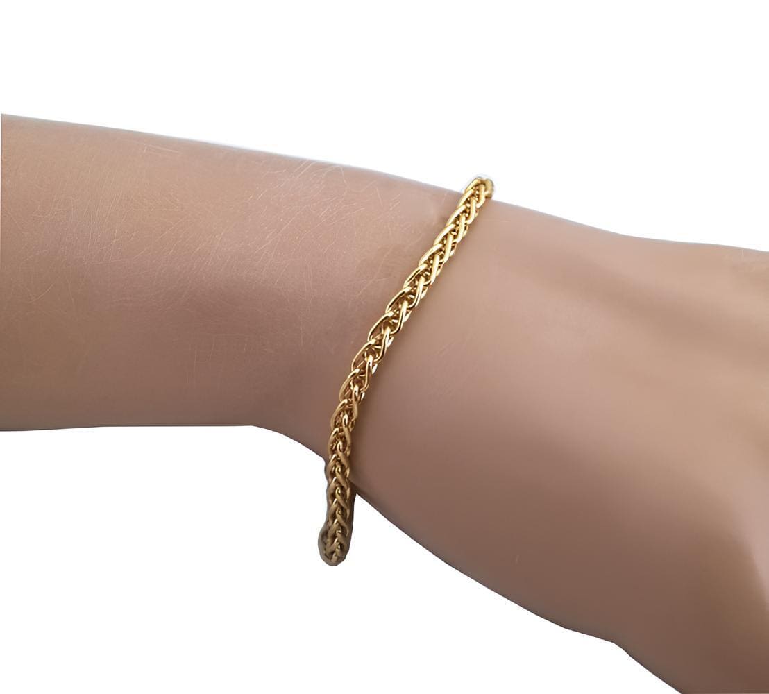 Bracelet Spiga massif or jaune 750 3.2 mm