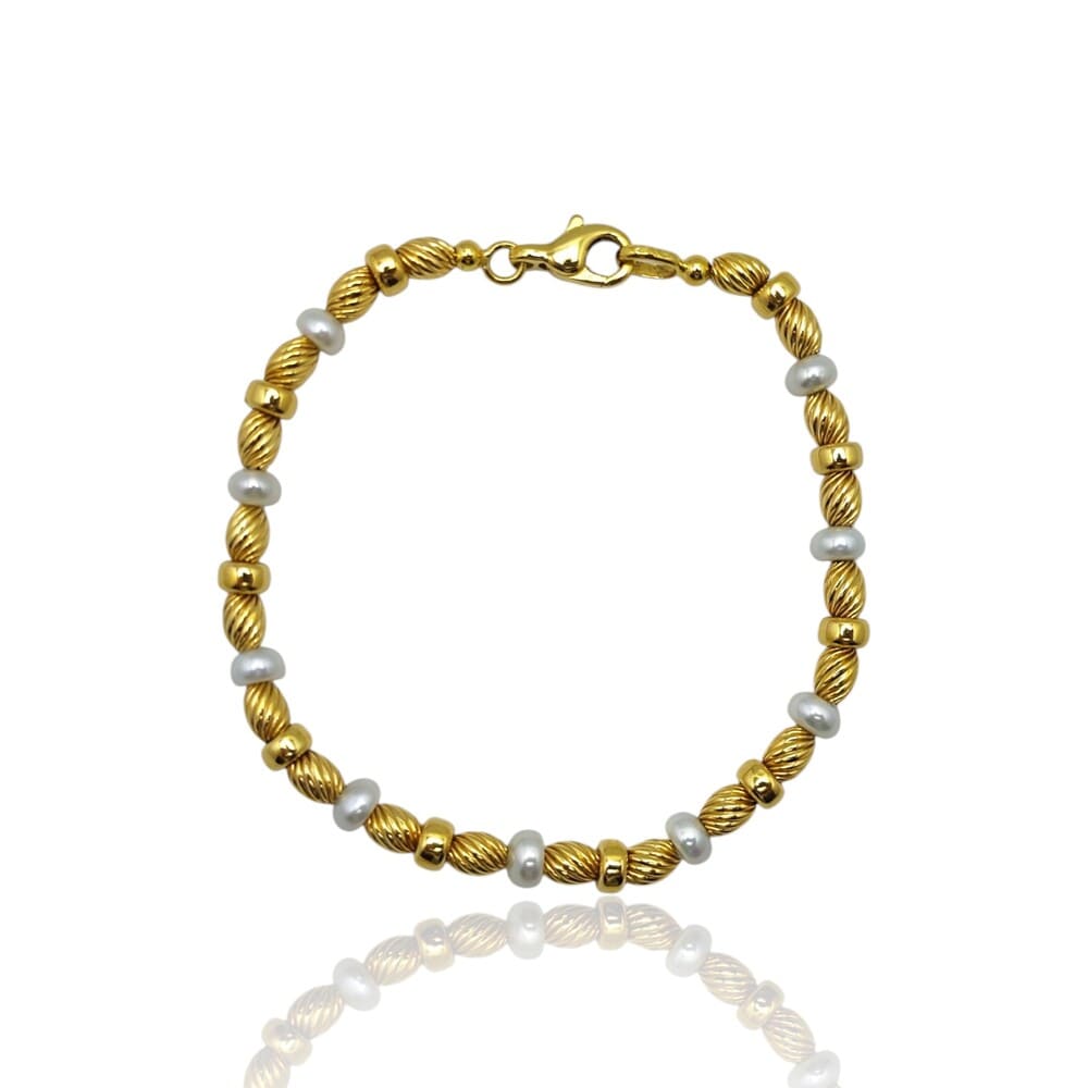 Bracelet perles de culture or jaune 750