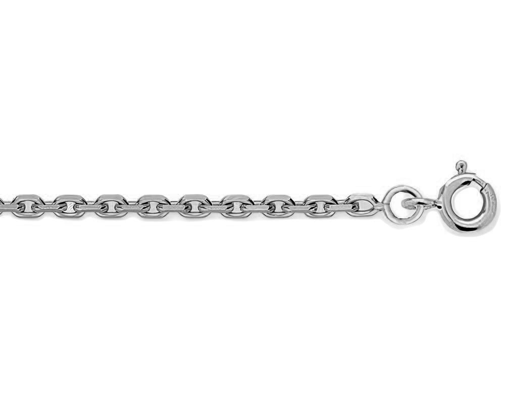 Chaine forçat limée or blanc 750 45 cm