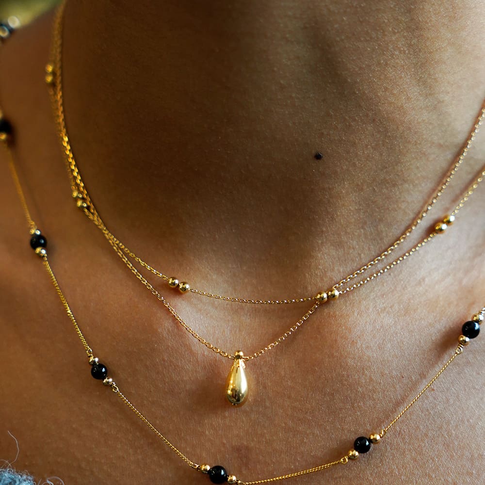 Collier goutte or jaune 750