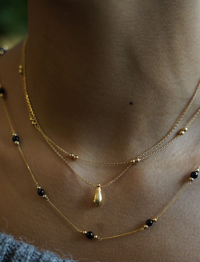 Collier goutte or jaune 750