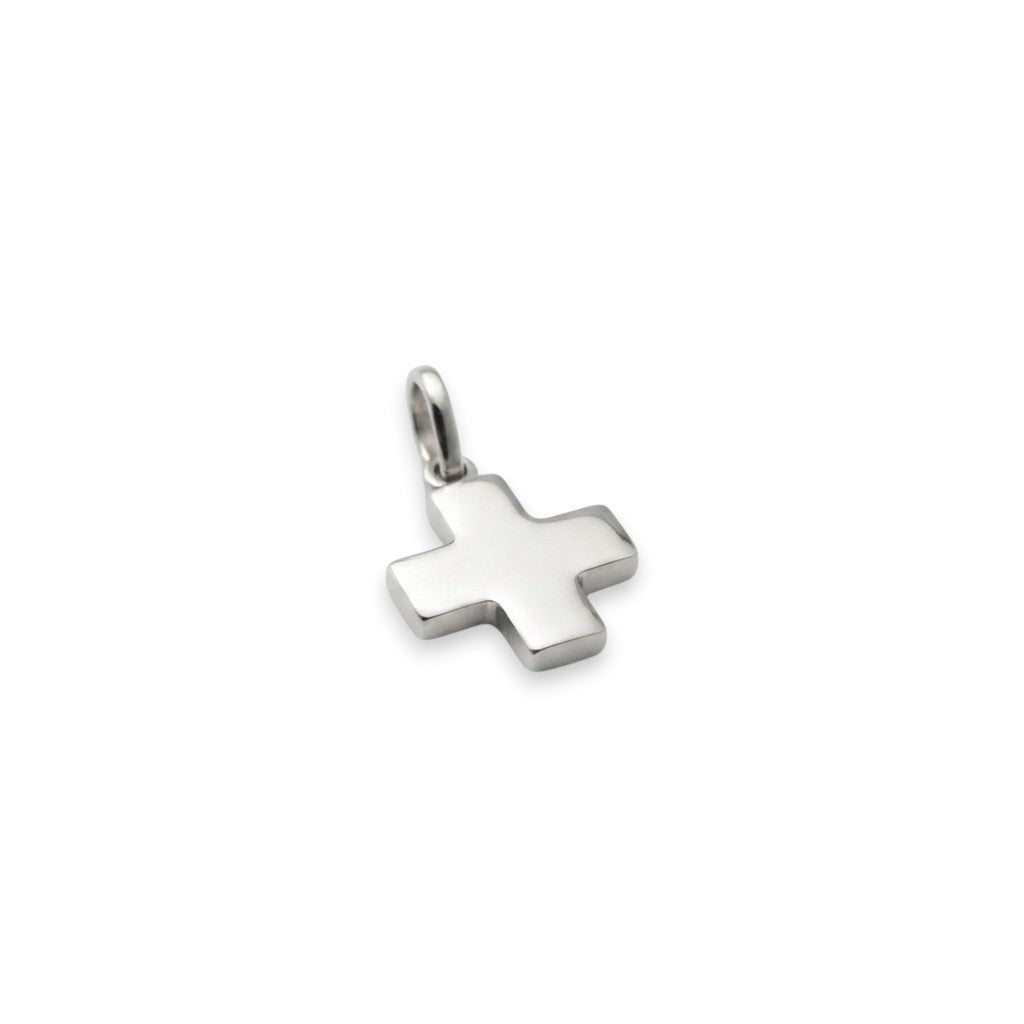 Croix carrée émaux bleus argent 925 Arior