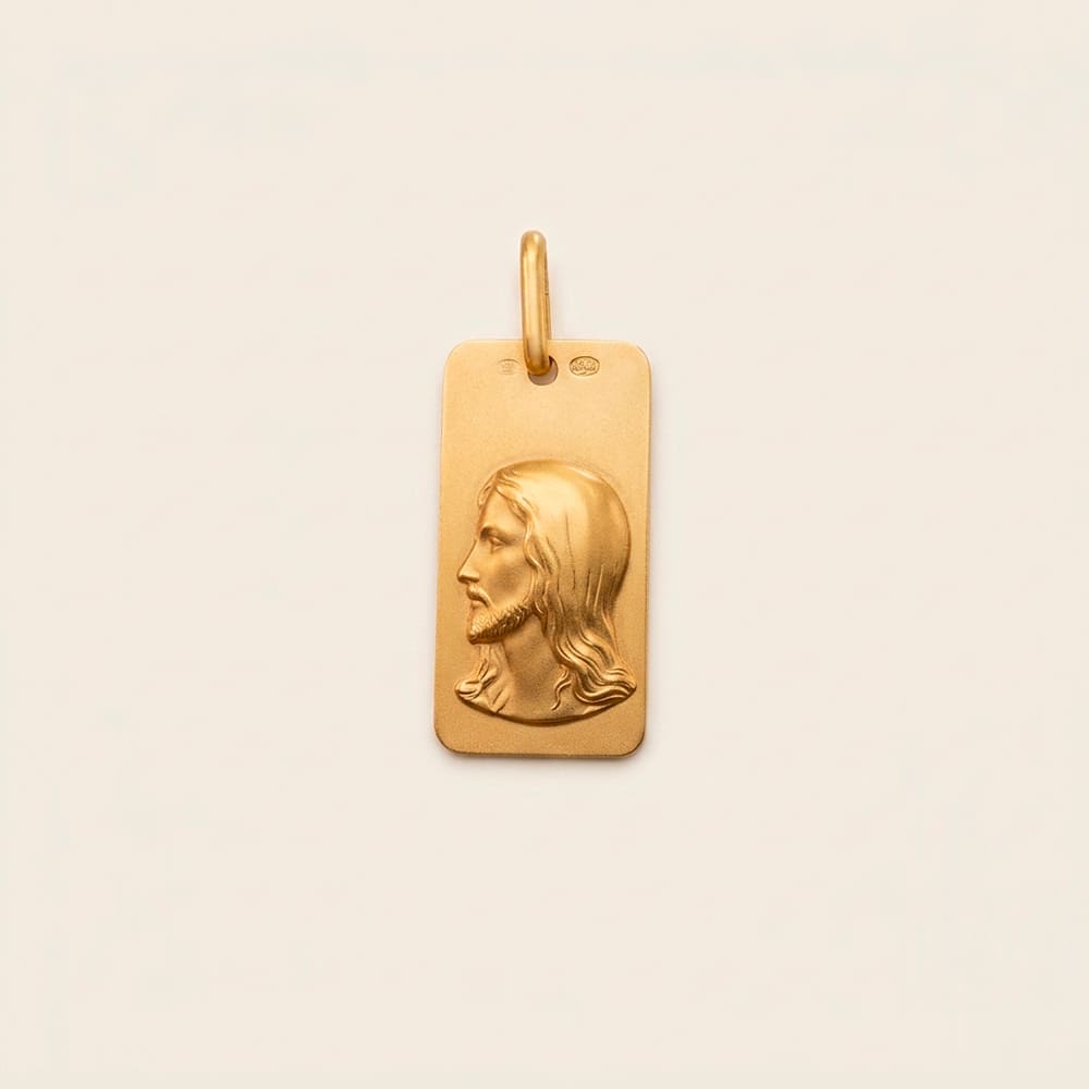 Médaille Christ or jaune 750 Augis 22 mm