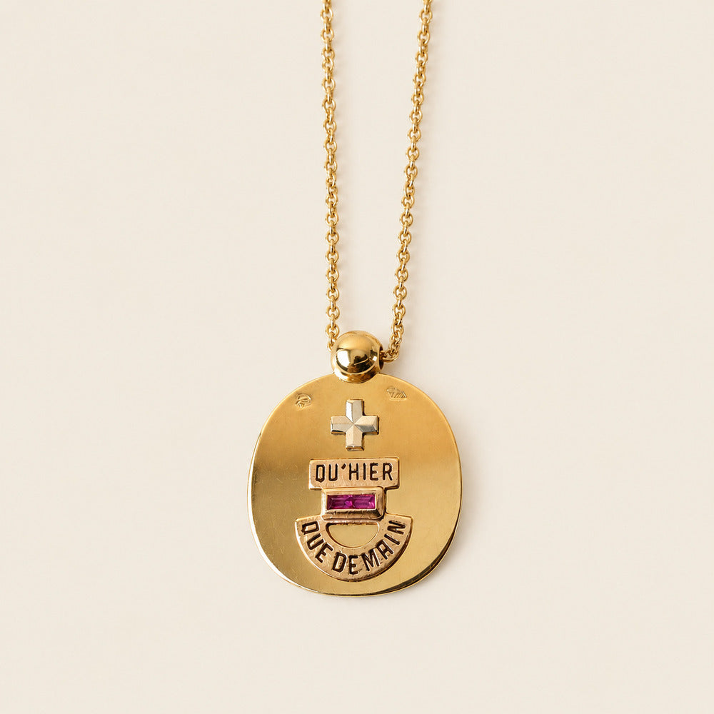 Médaille d'Amour ronde or jaune 750 Augis