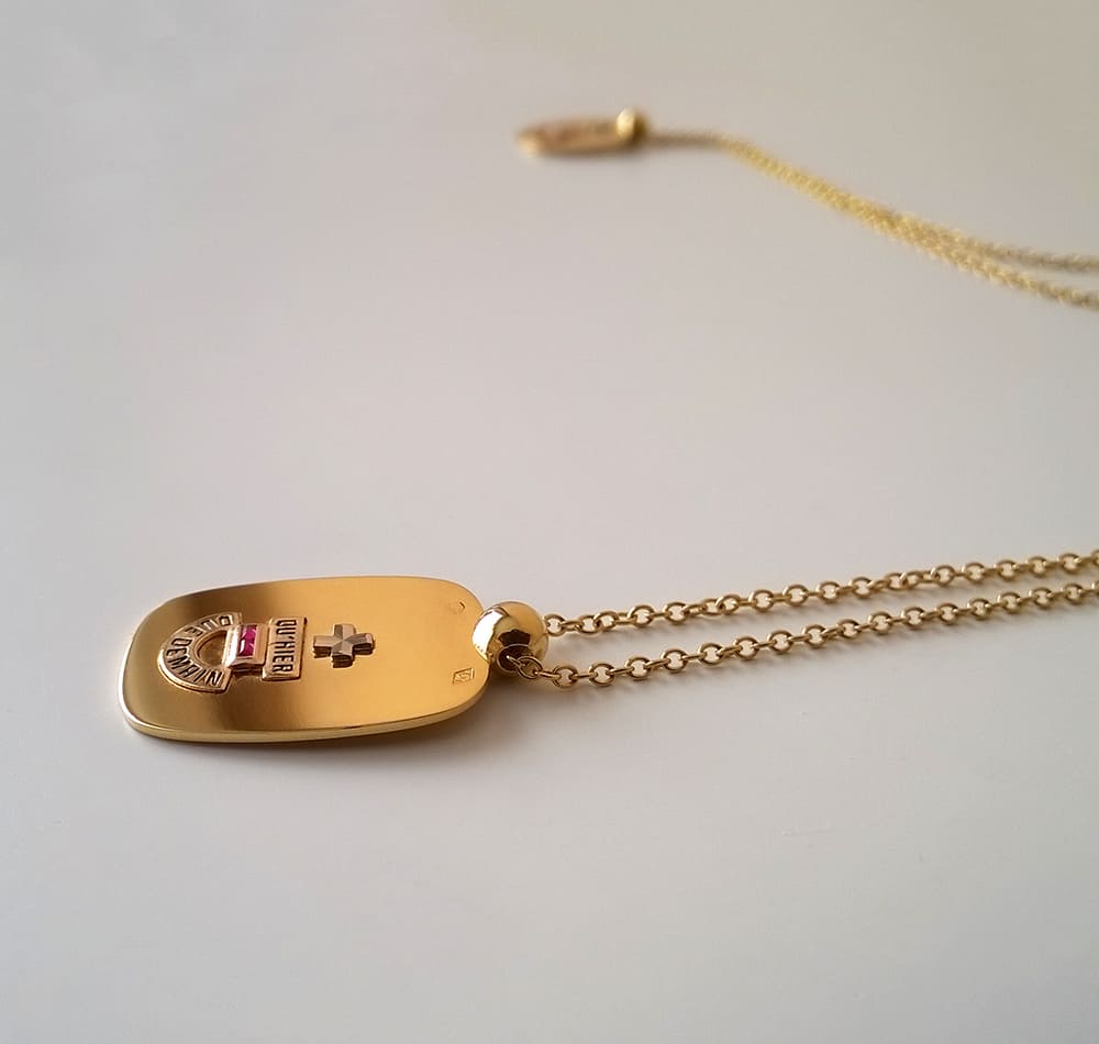 Médaille d'Amour ovale or jaune 750 Augis