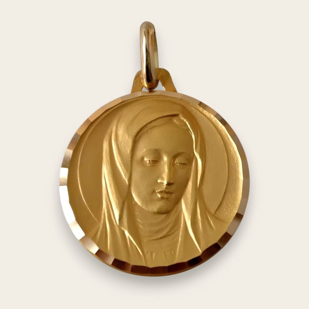 Médaille vierge or jaune 750